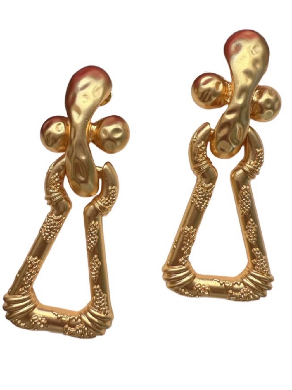 18kt Gold Plated Brass Keyhole Dangle Earrings